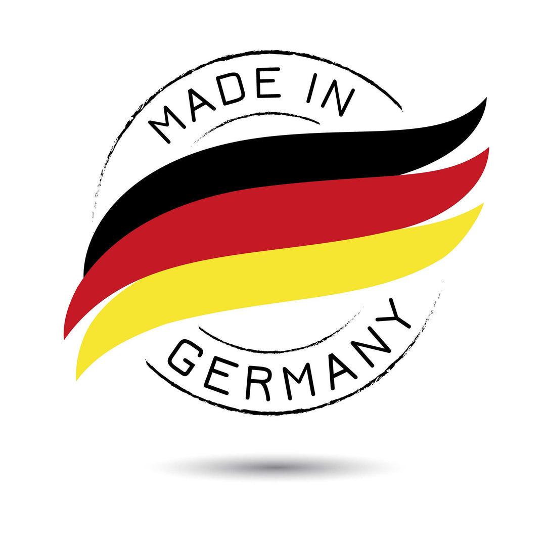 Made in Germany Icon, bestehend aus einem Kreis und den Farben Schwarz, Rot, Gold